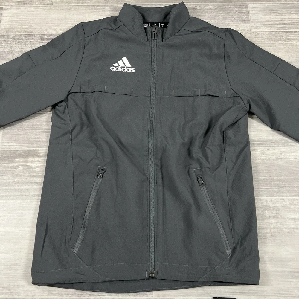 Adidas Youth Rink Suit Full Zip Lightweight Track Jacket GF8194 Gray Kids Size S